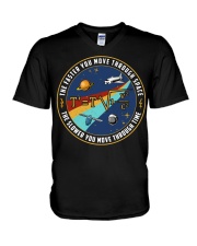 THE FASTER YOU MOVE THROUGH SPACE V-Neck T-Shirt tile