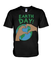 eart day V-Neck T-Shirt tile
