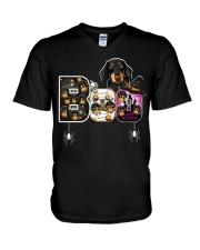Dachshund - Halloween V-Neck T-Shirt thumbnail