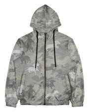 Camo Dachshund Men's All Over Print Full Zip Hoodie tile