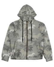 Camo Dachshund Women's All Over Print Full Zip Hoodie tile