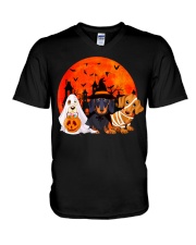 Dachshund - Halloween V-Neck T-Shirt thumbnail