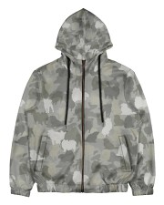 Camo Pomeranian Men's All Over Print Full Zip Hoodie thumbnail