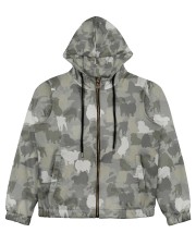 Camo Pomeranian Women's All Over Print Full Zip Hoodie thumbnail