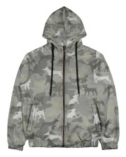Camo Rat Terrier Men's All Over Print Full Zip Hoodie thumbnail