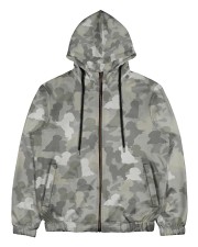 Camo Bichon Frise Men's All Over Print Full Zip Hoodie tile
