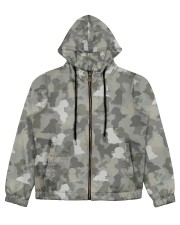 Camo Bichon Frise Women's All Over Print Full Zip Hoodie tile