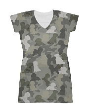 Camo Bichon Frise All-Over Dress tile