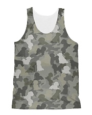Camo Bichon Frise All-Over Unisex Tank tile