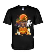 Dachshund - Halloween V-Neck T-Shirt thumbnail