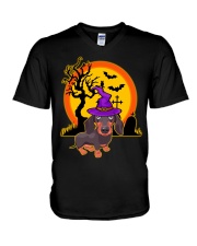 Dachshund - Halloween V-Neck T-Shirt thumbnail
