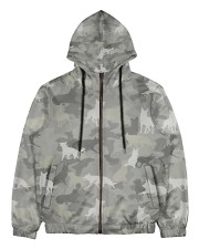 Camo German Shepherd-camouflage Square Pillowcase Men's All Over Print Full Zip Hoodie thumbnail
