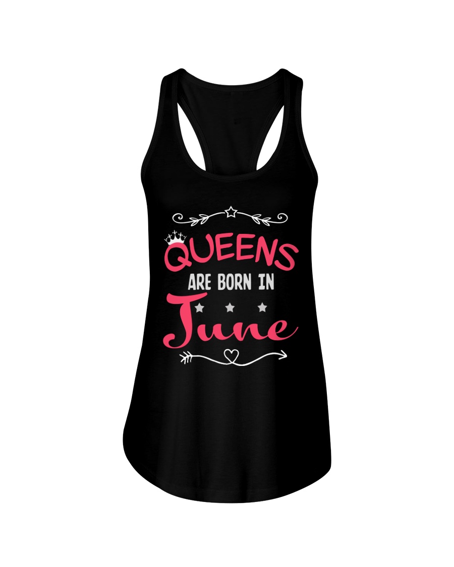 Queens Are Born In June Shirts Ladies Flowy Tank