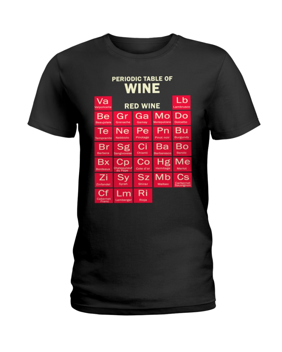Periodic Table Red Wine Ladies T-Shirt