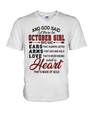 October girl V-Neck T-Shirt tile