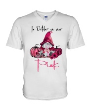 In october we wear pink V-Neck T-Shirt tile