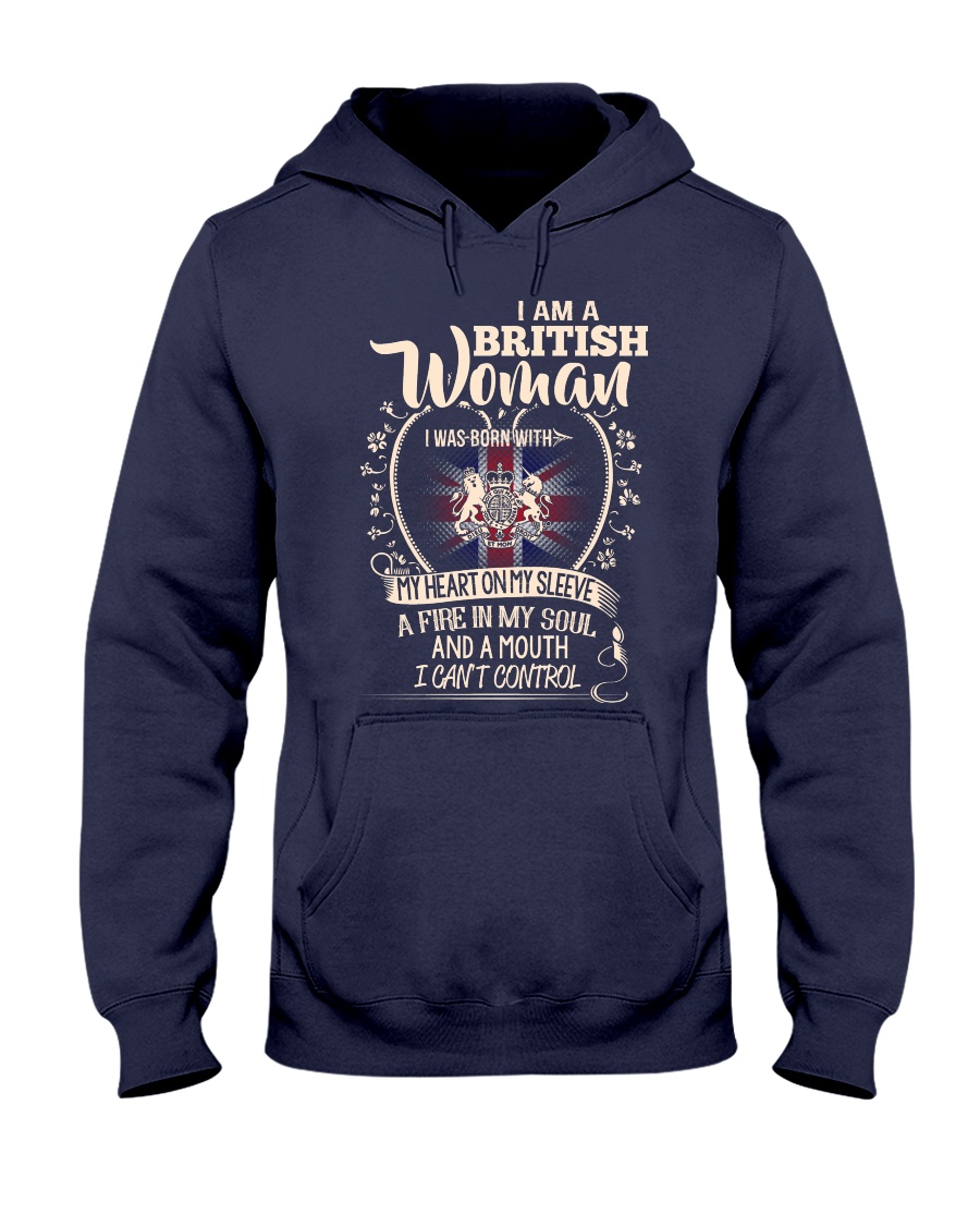 British Woman - I Can't Control Hooded Sweatshirt