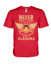 German in Alabama V-Neck T-Shirt front