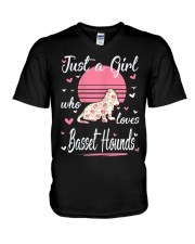 Basset Hound Christmas 20 V-Neck T-Shirt tile