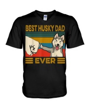 Best Husky Dad Ever V-Neck T-Shirt tile