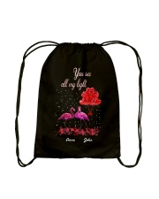 T shirt Flamingo and valentine - Girl Drawstring Bag tile
