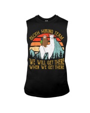 Funny Sloth Hiking Team Sleeveless Tee tile