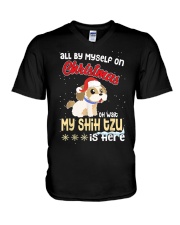 Shih Tzu Christmas 21 V-Neck T-Shirt tile