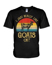 I Just Really Like Goats Funny Farmer T-Shirt V-Neck T-Shirt tile