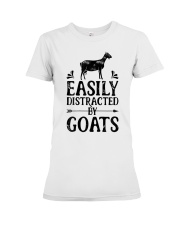 Easily Distracted By Goats Premium Fit Ladies Tee tile