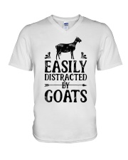 Easily Distracted By Goats V-Neck T-Shirt tile