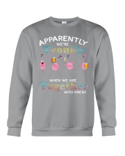 Flamingo apparently we're trouble Crewneck Sweatshirt tile