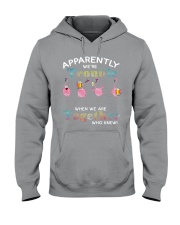 Flamingo apparently we're trouble Hooded Sweatshirt tile