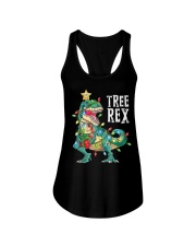 Dinosaur Tree rex Christmas Ladies Flowy Tank tile