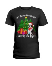 Boston Terrier Christmas 21 Ladies T-Shirt tile