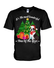Boston Terrier Christmas 21 V-Neck T-Shirt tile