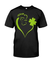 Shamrock Chicken Heart Patrick's Day Classic T-Shirt front