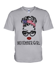 November Girl V-Neck T-Shirt tile