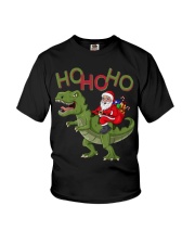 Dinosaur Ho Ho Ho Christmas Youth T-Shirt tile