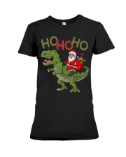 Dinosaur Ho Ho Ho Christmas Premium Fit Ladies Tee tile