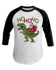 Dinosaur Ho Ho Ho Christmas Baseball Tee tile