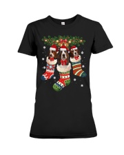 Basset Hound Christmas 30 Premium Fit Ladies Tee tile