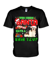 Shih Tzu Christmas 30 V-Neck T-Shirt tile
