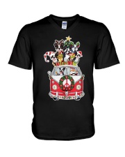 Boston Terrier Christmas 26 V-Neck T-Shirt tile