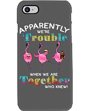Flamingo apparently we're trouble Wine Phone Case tile