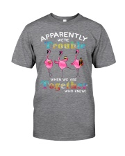 Flamingo apparently we're trouble Wine Classic T-Shirt front