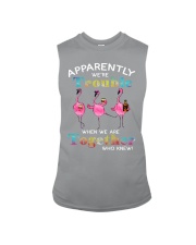 Flamingo apparently we're trouble Wine Sleeveless Tee tile