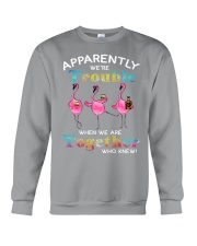 Flamingo apparently we're trouble Wine Crewneck Sweatshirt tile