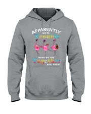 Flamingo apparently we're trouble Wine Hooded Sweatshirt tile