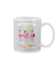 Flamingo apparently we're trouble Wine Mug tile