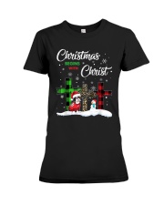 Boston Terrier Christmas 18 Premium Fit Ladies Tee tile